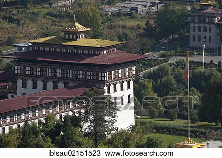 Fortress Monastery of Trashi Chhoe Dzong, seat of government, Thimphu, capital city, Kingdom of Bhutan, South Asia, Asia View Large Photo Image Stock Image - Fortress Monastery of Trashi Chhoe Dzong, seat of government, Thimphu, capital city, Kingdom of Bhutan, South Asia, Asia. Fotosearch