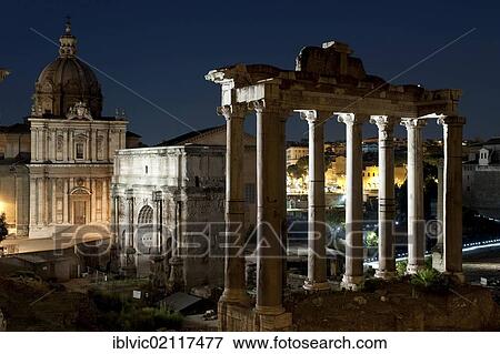 Forum Romanum at night, view from the Capitoline Hill, Rome, Italy, Europe View Large Photo Image Stock Photo - Forum Romanum at night, view from the Capitoline Hill, Rome, Italy, Europe. Fotosearch