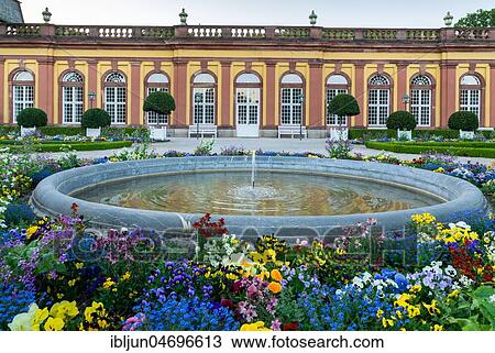 Fountain, palace garden with colourful flowers, Lower Orangery, Weilburg Castle, Weilburg an der Lahn, Hesse, Germany, Europe View Large Photo Image Stock Image - Fountain, palace garden with colourful flowers, Lower Orangery, Weilburg Castle, Weilburg an der Lahn, Hesse, Germany, Europe. Fotosearch