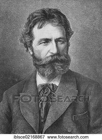 Stock Photo - Franz Defregger, from 1883 Franz von Defregger, 1835 - 1921, an Austro-Bavarian genre and historical painter, historical engraving, 1883. Fotosearch