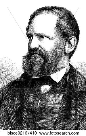 Stock Image - Franz Wallner, actually Leidesdorf, 1810 - 1876, an actor, director and writer, historical engraving, 1880. Fotosearch