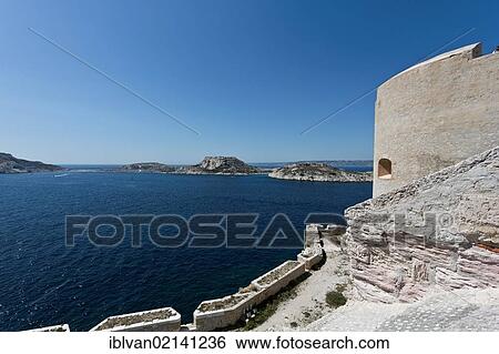 Frioul Island and Island of Ratonneau, Friuol Archipelago, from the château d'If, on the Island Ile d'If, bay of Marseille, or Marseilles, France, Europe View Large Photo Image Stock Photograph - Frioul Island and Island of Ratonneau, Friuol Archipelago, from the château d'If, on the Island Ile d'If, bay of Marseille, or Marseilles, France, Europe. Fotosearch