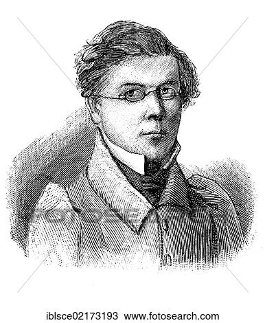 Stock Image - Fritz Reuter, 1810 - 1874, actually Heinrich Ludwig Christian Friedrich Reuter, considered one of the most important German poets and writers of the Low German language, historical engraving, circa 1885. Fotosearch
