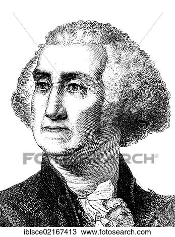 Stock Image - George Washington, 1732 - 1799, the first President of the United States of America from 1789-1797, historical engraving, 1880. Fotosearch