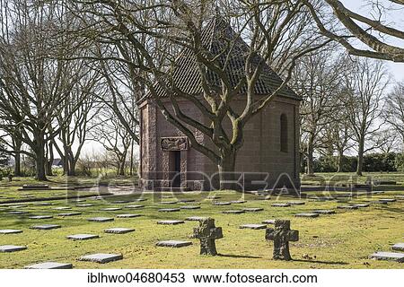 Stock Image - German military cemetery Menenwald, cemetery with chapel, Menen, Flanders, Belgium, Europe. Fotosearch