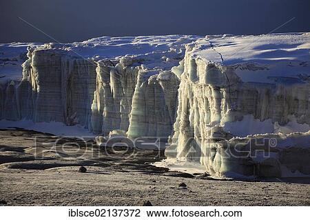 Glacier on Mount Kilimanjaro, Tanzania, Africa View Large Photo Image Stock Image - Glacier on Mount Kilimanjaro, Tanzania, Africa. Fotosearch