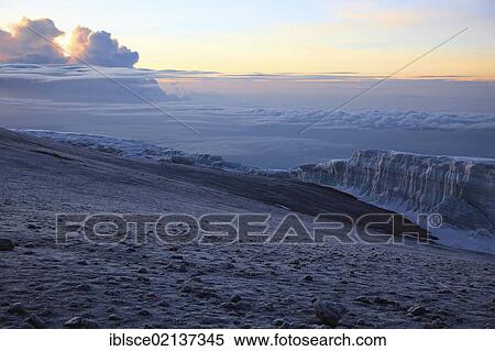 Stock Photography - Glacier on Mount Kilimanjaro, Tanzania, Africa. Fotosearch