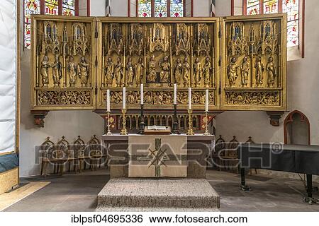 Gothic winged altar, depiction of the Coronation of Mary as Queen of Heaven in the presence of saints, Protestant-Lutheran parish church St. Jacobi, Göttingen, Lower Saxony, Germany, Europe View Large Photo Image Stock Photograph - Gothic winged altar, depiction of the Coronation of Mary as Queen of Heaven in the presence of saints, Protestant-Lutheran parish church St. Jacobi, Göttingen, Lower Saxony, Germany, Europe. Fotosearch