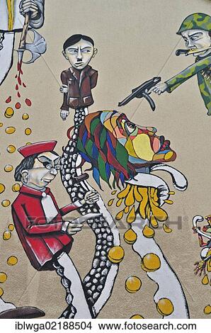 Picture - Graffiti, Die Krake Kapital und ihre Arme, German for The Capital Octopus and its Arms, Cityleaks Festival, Cologne, North Rhine-Westphalia, Germany, Europe, PublicGround, Europe. Fotosearch