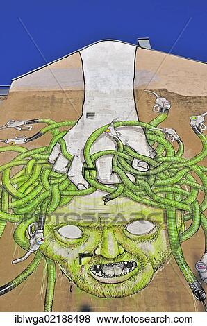 Graffiti, Medusa with fuel hoses, a protest against the oil industry, Cityleaks Festival, Cologne, North Rhine-Westphalia, Germany, Europe, PublicGround, Europe View Large Photo Image Stock Photo - Graffiti, Medusa with fuel hoses, a protest against the oil industry, Cityleaks Festival, Cologne, North Rhine-Westphalia, Germany, Europe, PublicGround, Europe. Fotosearch
