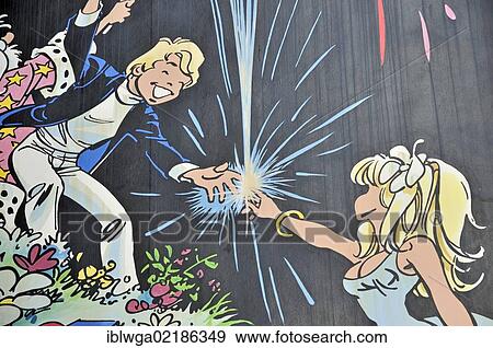 Stock Photo - Graffiti, mural on a wall, inner city, Brussels, Belgium, Benelux, Europe, PublicGround, Europe. Fotosearch