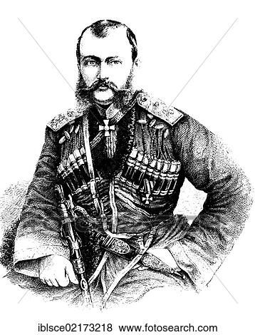 Stock Photo - Grand Duke Michael Nikolaevich of Russia, 1832 - 1909, historical engraving, circa 1885. Fotosearch