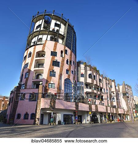 Green Citadel, Hundertwasser House, Architect Friedensreich Hundertwasser, Magdeburg, Saxony-Anhalt, Germany, Europe View Large Photo Image Stock Photography - Green Citadel, Hundertwasser House, Architect Friedensreich Hundertwasser, Magdeburg, Saxony-Anhalt, Germany, Europe. Fotosearch