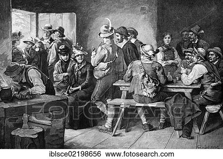 Group of peolpe at the inn, historic wood engraving, about 1897 View Large Photo Image Stock Photograph - Group of peolpe at the inn, historic wood engraving, about 1897. Fotosearch