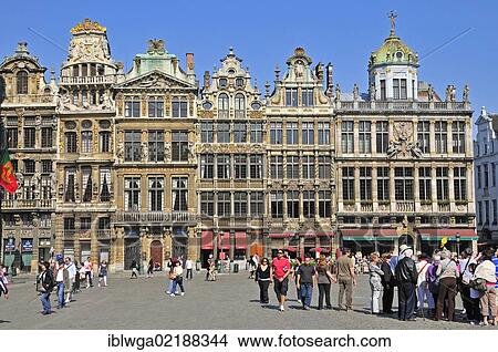 Guild houses on Grote Markt square, Grand Place square, Brussels, Belgium, Europe, PublicGround, Europe View Large Photo Image Picture - Guild houses on Grote Markt square, Grand Place square, Brussels, Belgium, Europe, PublicGround, Europe. Fotosearch