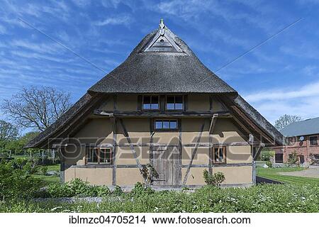Half-timbered farmhouse with clay plaster, Dechow, Mecklenburg-Western Pomerania, Germany, Europe View Large Photo Image Picture - Half-timbered farmhouse with clay plaster, Dechow, Mecklenburg-Western Pomerania, Germany, Europe. Fotosearch