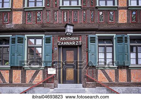 Half-timbered house Alte Apotheke, Babenhausen, Hesse, Germany, Europe View Large Photo Image Stock Image - Half-timbered house Alte Apotheke, Babenhausen, Hesse, Germany, Europe. Fotosearch