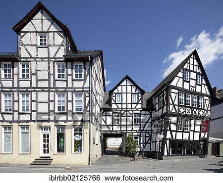Stock Photograph - Half-timbered houses, historic town centre, Wetzlar, Hesse, Germany, Europe, PublicGround, Europe. Fotosearch