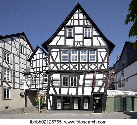 Stock Photography - Half-timbered houses, historic town centre, Wetzlar, Hesse, Germany, Europe, PublicGround, Europe. Fotosearch
