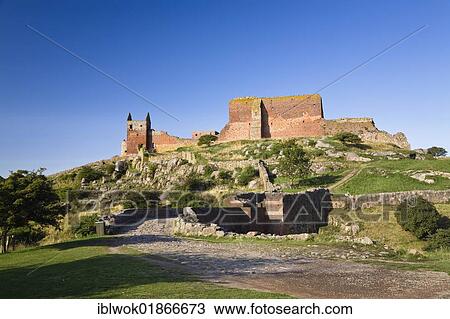 Stock Image - Hammershus castle ruins, Bornholm, Denmark, Europe. Fotosearch