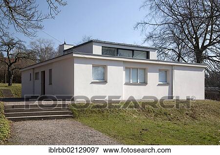 Stock Photo - Haus am Horn, model house of the Weimar Bauhaus, a UNESCO World Heritage Site, architect Georg Muche, Weimar, Thuringia, Germany, Europe, PublicGround, Europe. Fotosearch