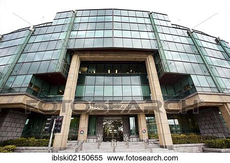 Stock Photography - Headquarters of the Allied Irish Bank, AIB, on the River Liffey in the financial district in Dublin, Ireland, Europe. Fotosearch
