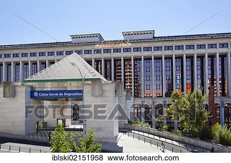 Stock Photo - Headquarters of the largest Portuguese bank CGD, Caixa Geral de Depósitos, in Lisbon, Portugal, Europe. Fotosearch