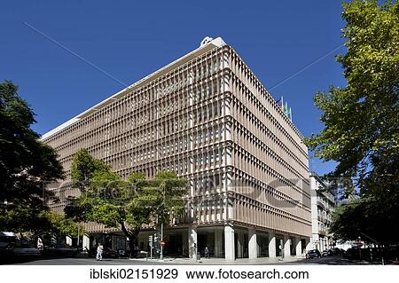 Stock Photo - Headquarters of the Portuguese bank Banco Espirito Santo, BES, in Lisbon, Portugal, Europe. Fotosearch