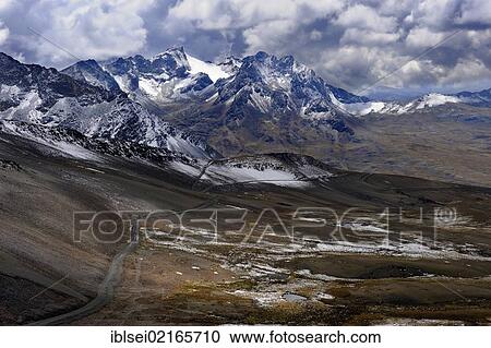 High mountain road with the Andes Mountains, La Paz, Bolivia, South America View Large Photo Image Stock Image - High mountain road with the Andes Mountains, La Paz, Bolivia, South America. Fotosearch