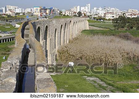 Stock Photo - Historic Aqueduct of Kamares near Larnaca, Southern Cyprus, Cyprus, Greece, Europe. Fotosearch