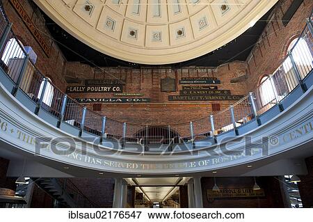 Historic building, interior, dome inside Quincy Market, Freedom Trail, Boston, Massachusetts, New England, USA, North America, America, North America View Large Photo Image Stock Photo - Historic building, interior, dome inside Quincy Market, Freedom Trail, Boston, Massachusetts, New England, USA, North America, America, North America. Fotosearch