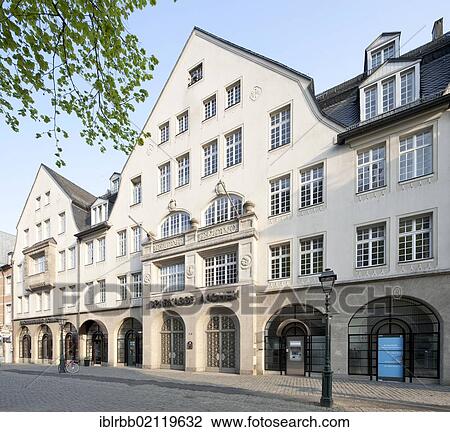 Stock Image - Historic commercial building, Muensterplatz square, Sparkasse Aachen savings bank, Aachen, North Rhine-Westphalia, Germany, Europe, PublicGround, Europe. Fotosearch
