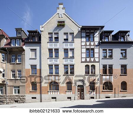 Stock Image - Historic residential building, Roeseplatz square, Eisenach, Thuringia, Germany, Europe, PublicGround, Europe. Fotosearch
