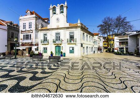 Historic Town Hall Square, Cascais, Portugal, Europe View Large Photo Image Stock Image - Historic Town Hall Square, Cascais, Portugal, Europe. Fotosearch