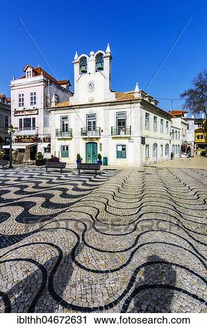 Historic Town Hall Square, Cascais, Portugal, Europe View Large Photo Image Stock Image - Historic Town Hall Square, Cascais, Portugal, Europe. Fotosearch