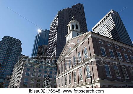 Historical building, Faneuil Hall, Quincy Market, skyscrapers of the Financial District, Freedom Trail, Boston Central, Massachusetts, New England, USA, North America View Large Photo Image Stock Photo - Historical building, Faneuil Hall, Quincy Market, skyscrapers of the Financial District, Freedom Trail, Boston Central, Massachusetts, New England, USA, North America. Fotosearch