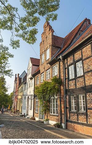 Historical buildings in the street An der Obertrave, Lübeck, Schleswig-Holstein, Germany, Europe View Large Photo Image Stock Photography - Historical buildings in the street An der Obertrave, Lübeck, Schleswig-Holstein, Germany, Europe. Fotosearch