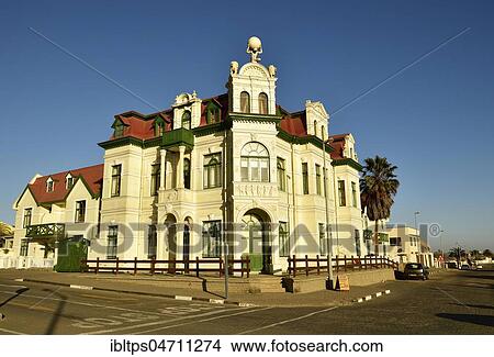 Hohenzollern House from 1905, architecture from German colonial times, Swakopmund, Erongo region, Namibia, Africa View Large Photo Image Picture - Hohenzollern House from 1905, architecture from German colonial times, Swakopmund, Erongo region, Namibia, Africa. Fotosearch