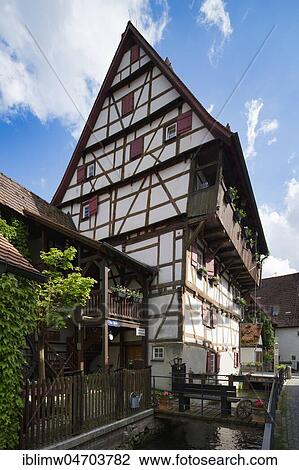 Stock Image - Hoher Wil, Aachgasse 7, Blaubeuren, Swabian Alb, Baden-Württemberg, Germany, Europe. Fotosearch