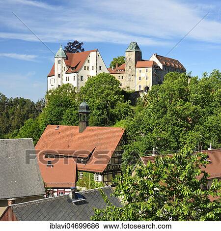Stock Photograph - Hohnstein Castle and City, Saxon Switzerland, Saxony, Germany, Europe. Fotosearch