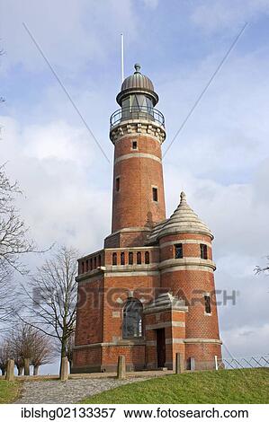 Stock Photo - Holtenau lighthouse, Kiel, Schleswig-Holstein, Germany, Europe. Fotosearch