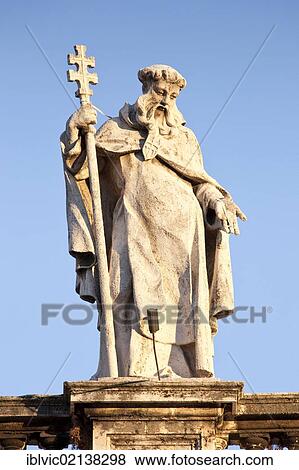 Holy statue on the colonnade of St. Peter's Square, Rome, Italy, Europe View Large Photo Image Stock Photo - Holy statue on the colonnade of St. Peter's Square, Rome, Italy, Europe. Fotosearch