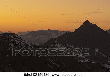 Stock Image - Hornspitze Mountain on the right, Tux Alps at the rear, seen from Spannagel Hut, Tyrol, Austria, Europe. Fotosearch