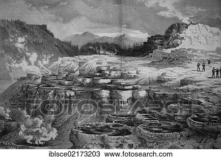 Hot springs in Yellowstone National Park, America, historical engraving, circa 1885 View Large Photo Image Stock Image - Hot springs in Yellowstone National Park, America, historical engraving, circa 1885. Fotosearch