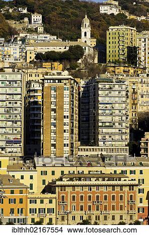 Houses at the port of Genoa, Liguria, Italy, Europe View Large Photo Image Picture - Houses at the port of Genoa, Liguria, Italy, Europe. Fotosearch