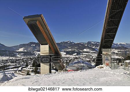 HS106 Normal Hill and HS137 Large Hill ski jumps, Schattenbergschanze ski jumping hill, Erdinger Arena, Oberstdorf, Upper Allgaeu, Bavaria, Germany, Europe, PublicGround, Europe View Large Photo Image Stock Photo - HS106 Normal Hill and HS137 Large Hill ski jumps, Schattenbergschanze ski jumping hill, Erdinger Arena, Oberstdorf, Upper Allgaeu, Bavaria, Germany, Europe, PublicGround, Europe. Fotosearch