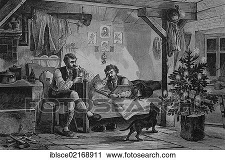 Hunter's Christmas in the mountains, historical engraving, 1883 View Large Photo Image Stock Image - Hunter's Christmas in the mountains, historical engraving, 1883. Fotosearch