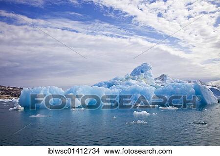 Picture - Icebergs in the Sermilik fjord, Ammassalik district, East Greenland, Greenland, Denmark, North America. Fotosearch