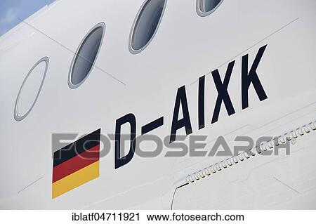 Stock Image - Identifier, D-AIXK, Lufthansa, Airbus, A 350-900, Germany, Europe. Fotosearch