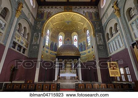 Interior, Tabernacle altar and apse, Herz-Jesu-Kirche, Art Nouveau, district Pfersee, Augsburg, Swabia, Bavaria, Germany, Europe View Large Photo Image Stock Image - Interior, Tabernacle altar and apse, Herz-Jesu-Kirche, Art Nouveau, district Pfersee, Augsburg, Swabia, Bavaria, Germany, Europe. Fotosearch